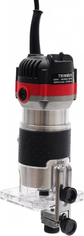 Wood Milling Cutter 800 W Diameter 6.35 mm Including Electric Wood Trimmer, 2 Keys, Trimmer Guide+Straight Run