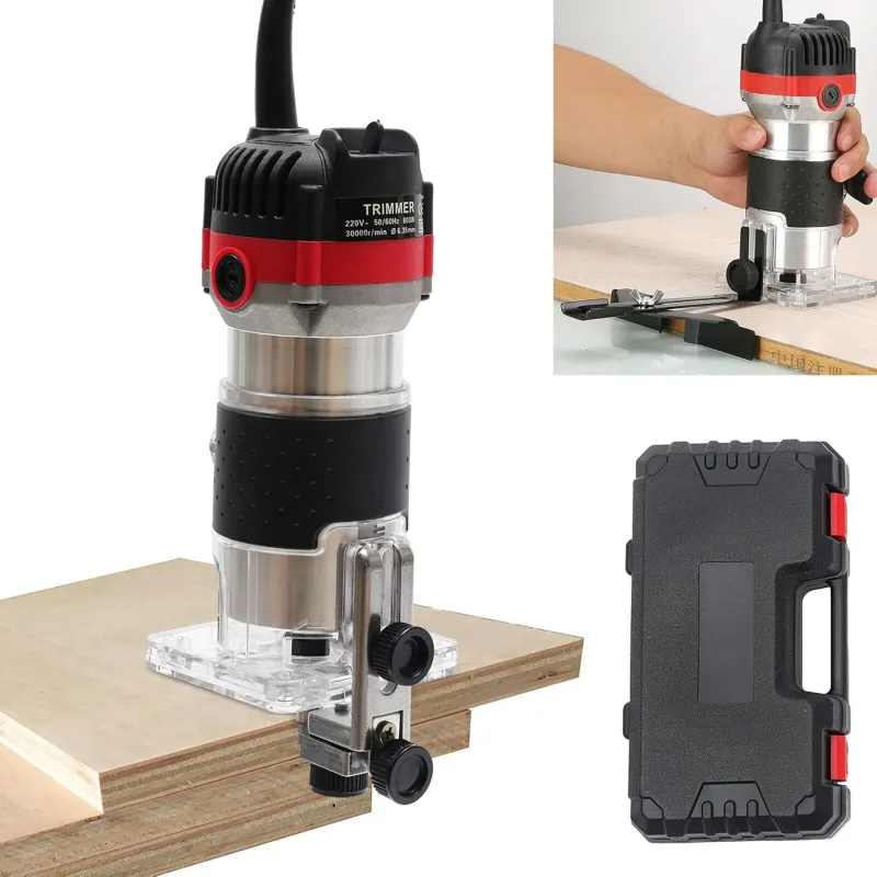 6.35mm (1/4") Electric Grinder Grinder Trimmer Router Electric Milling Machine Wood Tool for Wood Processing 800W