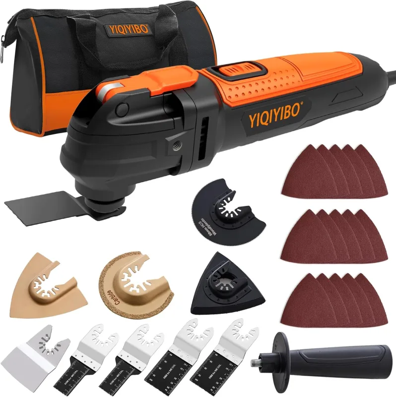 300W Oscillating Multi-Tool, Multi-Function Tool with 6 Variable Speeds, 3° Oscillation Angle, Oscillating Tools for Cutting, Carving, Polishing, Sanding and Scraping