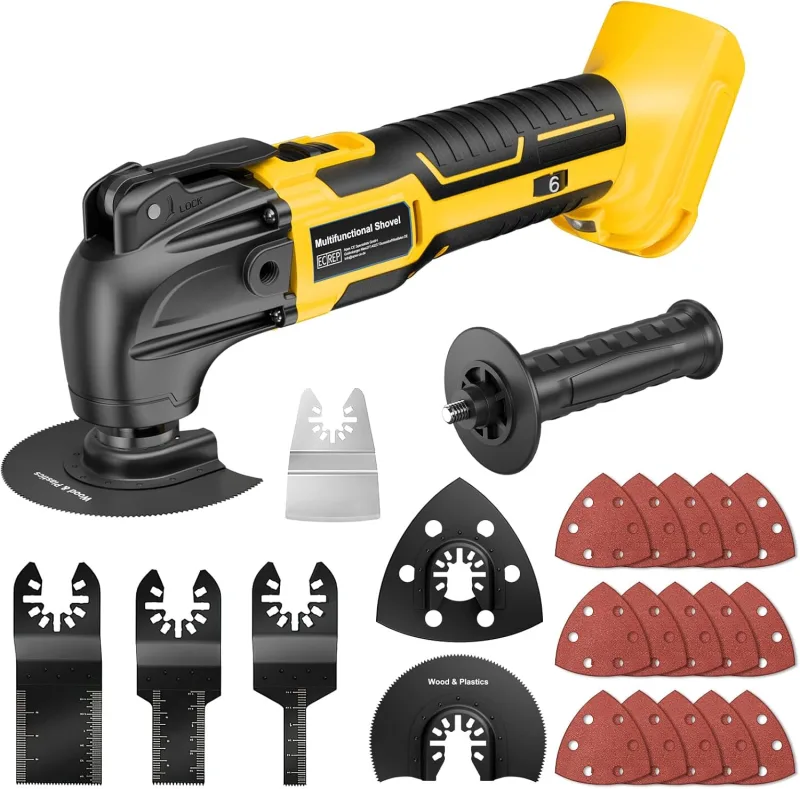 Multifunction Tool for Dewalt 20V XR Battery (No Battery), Cordless Oscillating Multitool 6 Adjustable Speeds Oscillating Saw, Multitool for Removing, Scraping, Cutting