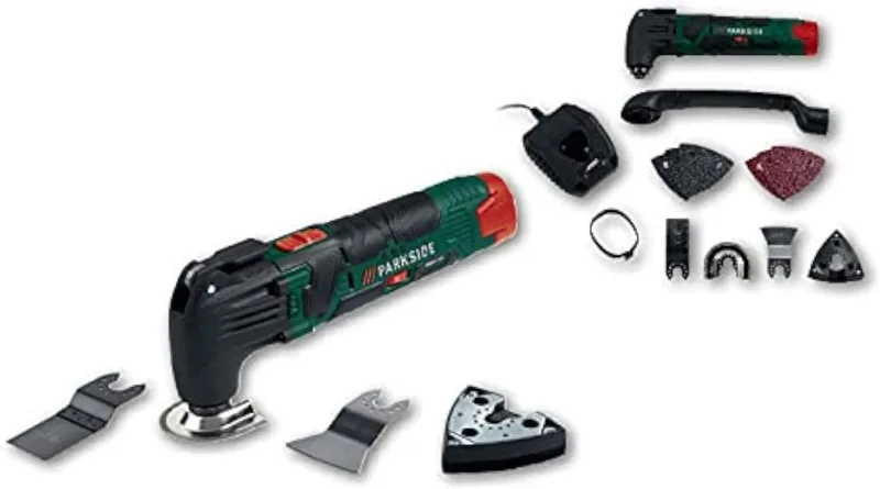 Parkside - 12V cordless multi-purpose rotary tool, highly versatile oscillation technology, bare drive, for sawing, cutting, scraping and sanding.CONTAINS BATTERY AND CHARGER