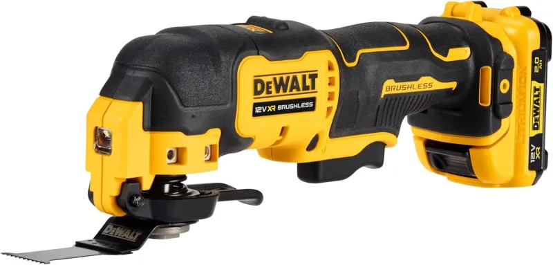 DeWalt DCS353D2-QW, Oscillating Multitool, Brushless, Multifit Adapter, LED Light, Set of 29 Accessories, 2 Batteries, Charger and TSTAK Case