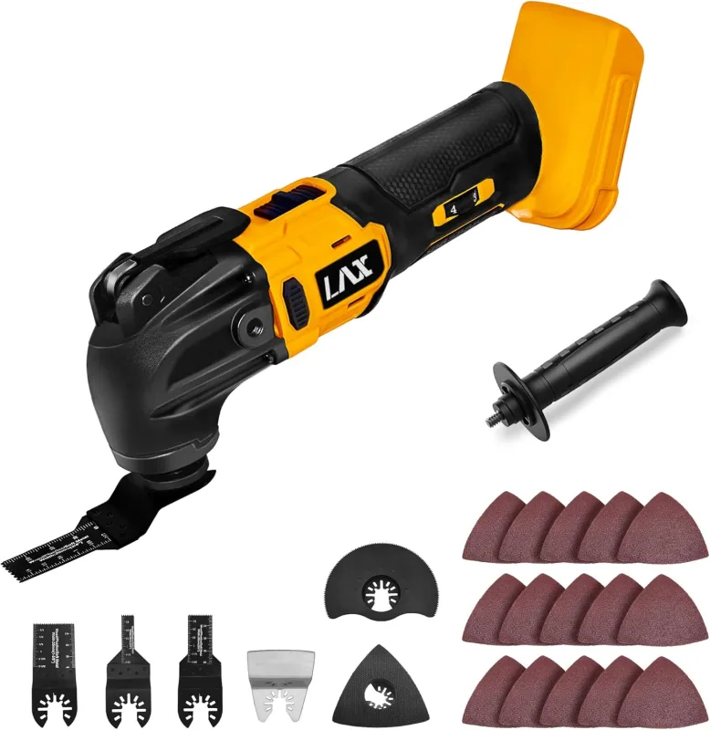 Oscillating Multitools for Dewalt 18V Battery Oscillating Multi-Tool Cutting Sanding Tool 4° Oscillation Angle 6 Variable Speeds Quick Fit Blade Design with 21