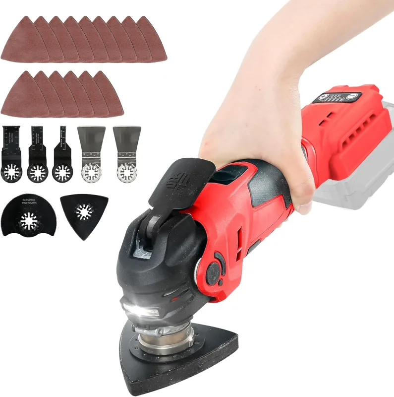 Cordless Oscillating Multitool for Milwaukee 18V Battery, Brushless 4° Oscillation Angle, 5 Variable Speed, Tool-Free Blade Change for Sanding, Cutting, Scraping