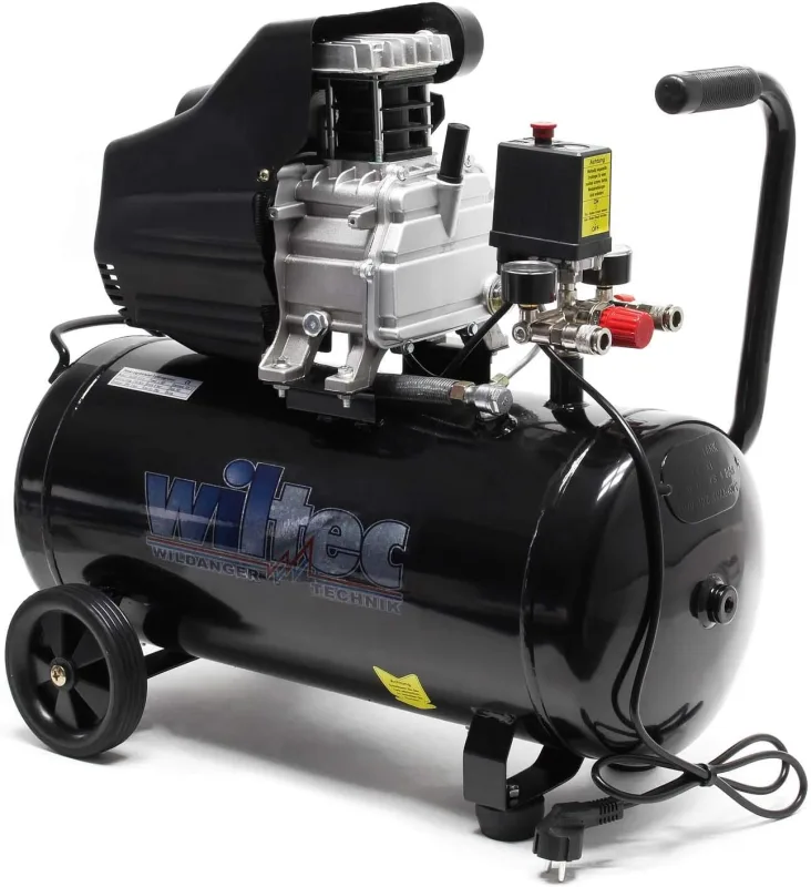 Compresor aire con tanque 50L 2CV 1500W Compresor de taller Trabajos aire comprimido
