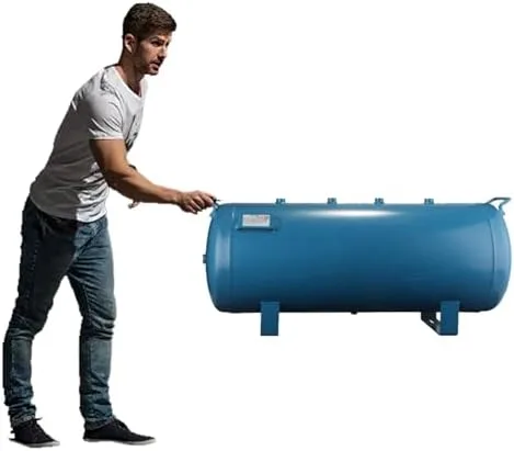 Tanque compresor de aire portátil resistente con 4 salidas y asa de transporte para taller, RV, camiones todoterreno