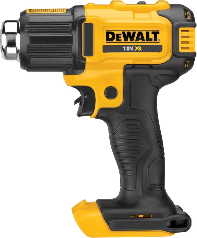 DEWALT DCE530N-XJ - Hot Air Gun XR 18V, 290-530°C, 2 Temperature Adjustment, LED Light, Includes 2 Nozzles, No Battery or Charger
