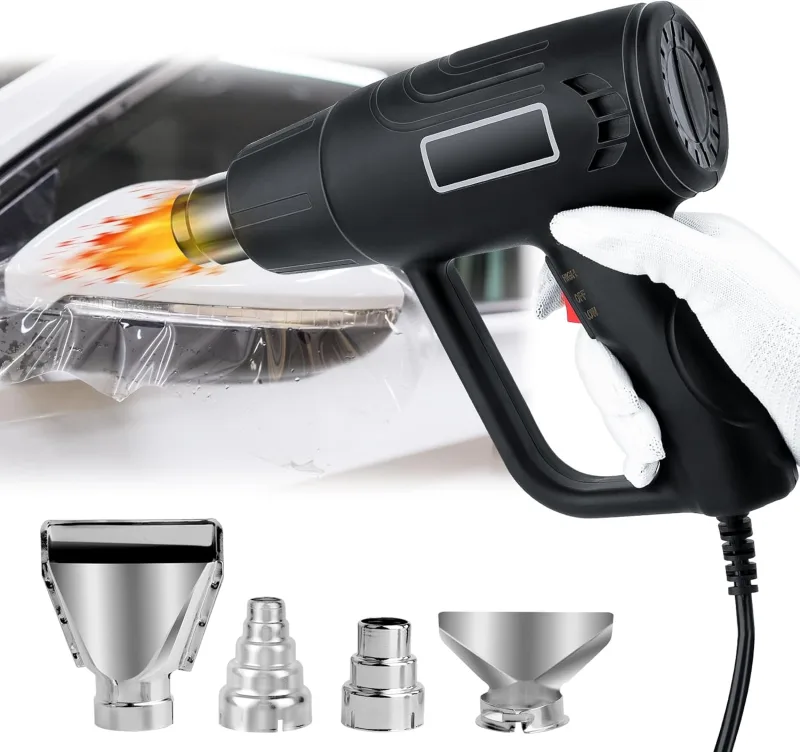 LWMTT Hot Air Gun, Heat Gun 1500W, 2 Temperature Mode 550°C Fast Heating Hot Air Gun, for Soldering, Drying and Shrinking PVC,Remove Paint, Defrost and Heat