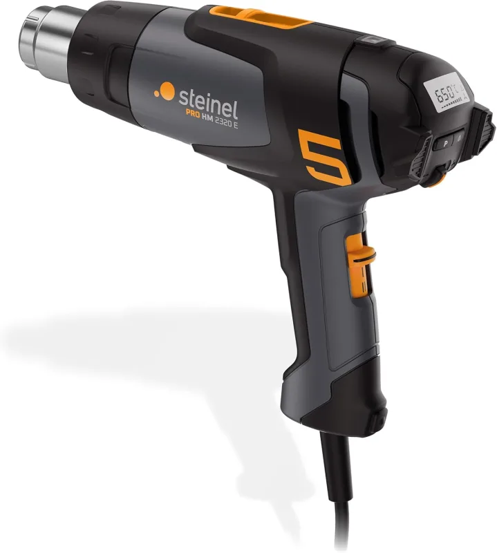 Steinel HM 2320 E Hot Air Gun, ECO Mode, 2300W Hot Air Gun, 80°-650°C, LCD Display, Ceramic Heating