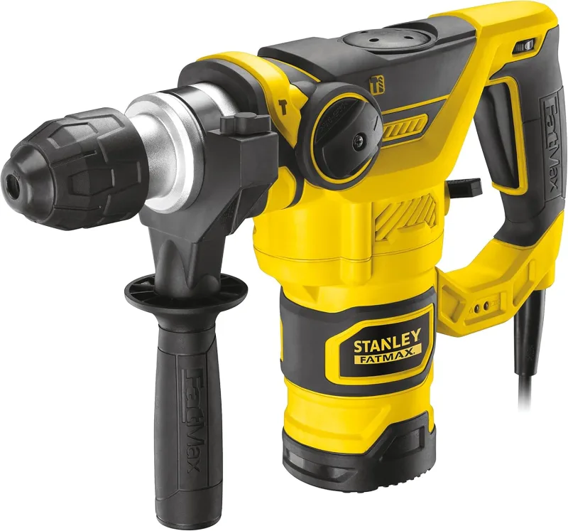 STANLEY FATMAX Martillo percutor SDS Plus 1.250W, Impacto 3.5J, Velocidad 850rpm, 3 Funciones de Golpeo, Incluye Maletín de Transporte y Accesorios Gama FATMAX, FME1250K-QS