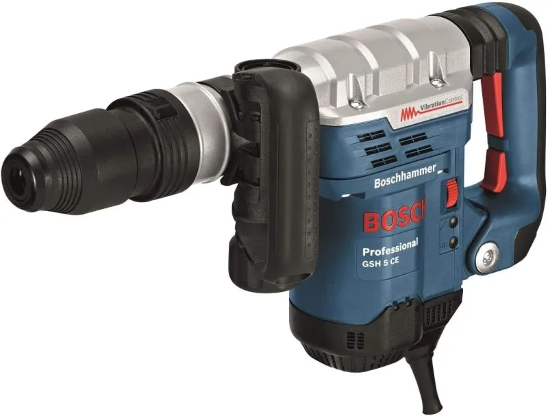Bosch Professional martillo demoledor GSH 5 (SDS max., energía de impacto de 7,5 J, potencia 1100 W, incl. cincel puntiagudo, maletín)