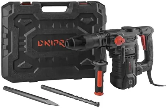 Martillo Perforador SDS-Max 1400W 9J, 40 mm en Hormigón, 0-570 rpm, 0-3800 ipm, Velocidad Variable, Embrague de Seguridad, Antivibración, Cable 4 m, BH-30