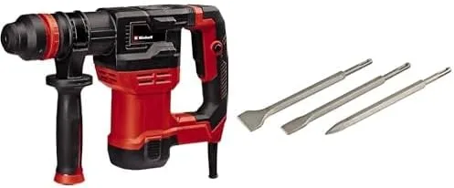 Einhell Demolition Hammer TE-DH 5 (5 J, Vibration Damped Grip, Flexible Adjustable Additional Handle, Incl. E-Box) + SDS Chisel Set