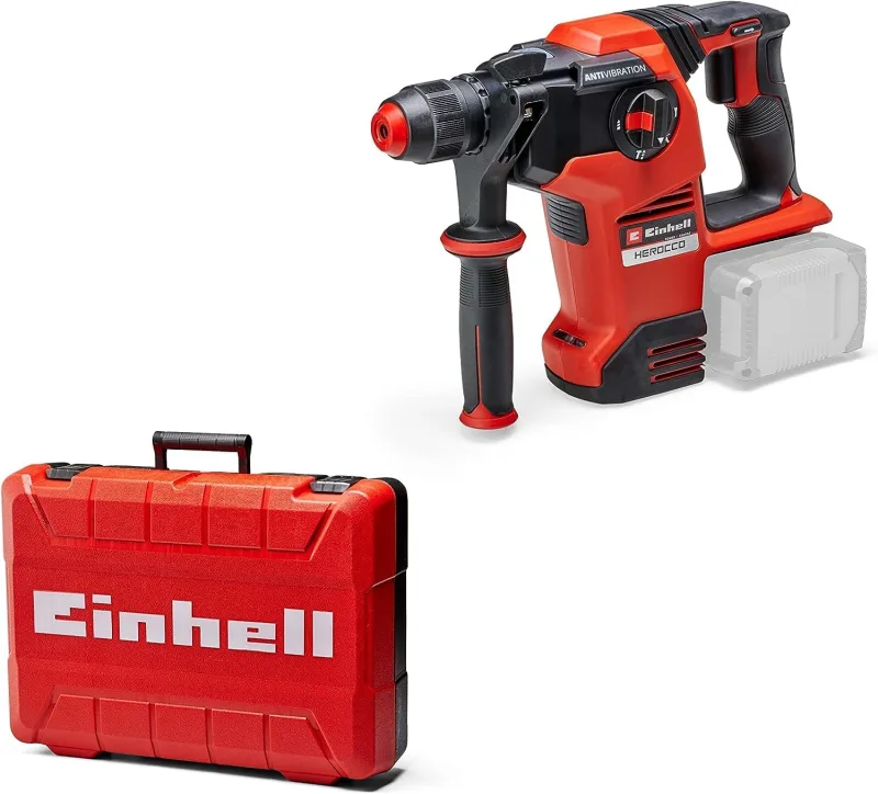 Einhell HEROCCO 36/28 Power X-Change Rotary Hammer with Battery (Li-Ion, 2 x 18 V, Twin-Pack, 3.2 Joule, 29 Nm, Brushless Motor, SDS+ Tool Holder, incl. e-box, without battery or charger)