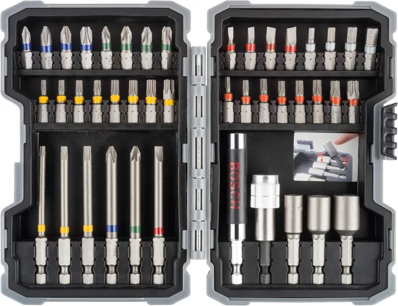 Bosch Professional Set of 43 Screwdriver Bits and Socket Wrenches Drill Accessories, 14 EU