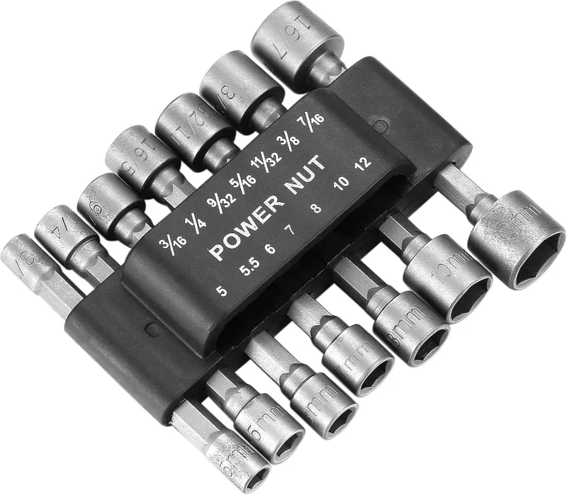 14 Pcs Hex Socket Wrench Adapter for Nuts, Screwdriver Insert, Nozzle Bushing Set, Hollow Six Blade Nuts for Screwdriver Hex Bits