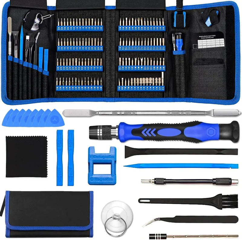 142 en 1 Juego Destornilladores Precisión, Herramientas Bricolaje de Mini Destornilladores, Kit Reparacion Moviles con 120 Puntas de Precisión, Extractor de Tornillos Multifunción