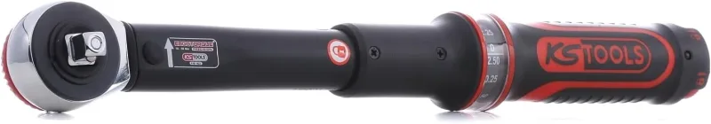 KS Tools 516.1422 3/8" Llave dinamométrica con cabezal de carraca de cambio de posición por mando giratorio, 5-50Nm