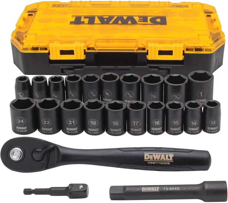 DEWALT Metric/SAE DWMT74739 1/2-Inch Drive Impact Socket Set (23 Pieces)