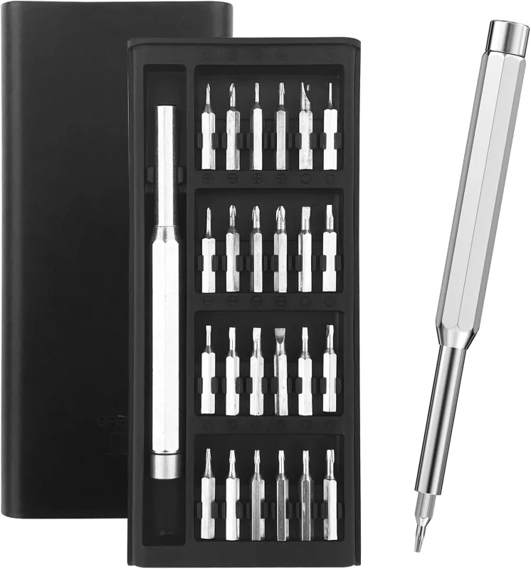 24 en 1 Juego de Destornilladores Precisión, Mini Destornillador Precision Magnéticos, Kit de Destornilladores Pequeños, para Teléfonos Móviles, Tabletas, Portátiles, Cámaras, Relojes, Gafas