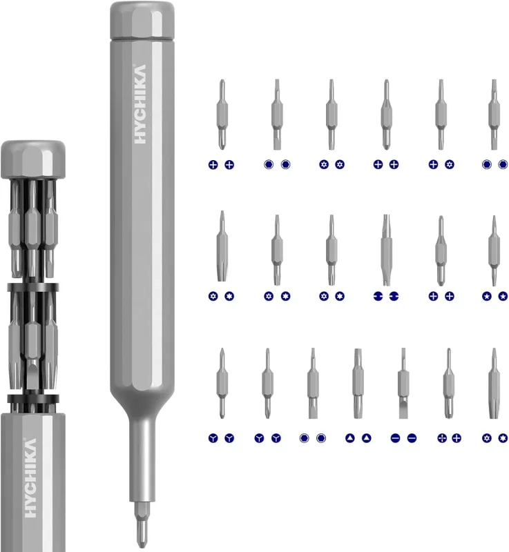 HYCHIKA Juego de destornilladores 39 en 1 para mecánicos de precisión 39 en 1 screwdriver set Ideal para Electrónica | Gafas | Relojes | Juguetes | Proyectos de hobby | Bicicletas