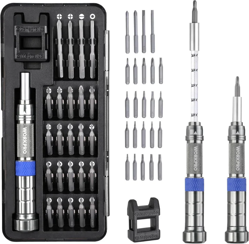 WORKPRO Juego de Destornilladores de Precisión de 26 Piezas, Kit de Destornilladores de Precisión, Destornillador Magnético para Reparación Electrónica - PC, Ordenador, Teléfono, Gafas, Tableta, Reloj