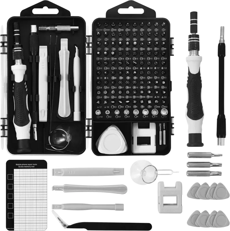 Destornilladores precisión, Kit destornilladores 122 en 1. Kit de Destornillador Precision Magnético es adecuado para reparar Iphone, Macbook Pro, PS, PC, Relojes y Gafas
