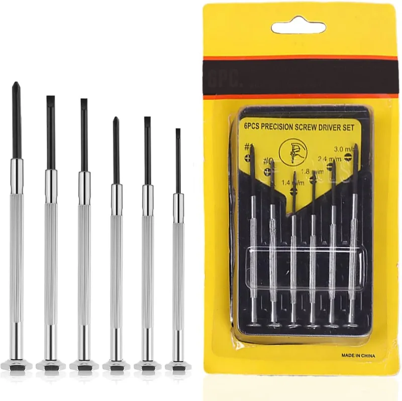 6 en 1 Mini Juego de Destornilladores mecánicos de precisión, Juego de Herramientas de relojero, reparación de anteojos y relojeros Destornillador pequeño Destornillador de precisión (6 in 1)