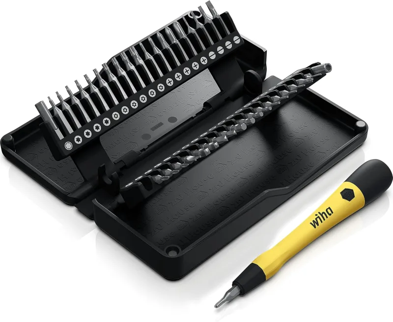 Wiha zai Haus - Juego de destornilladores de precisión ESD (42 piezas, con caja de almacenamiento, para todos los smartphones, portátiles, cámaras, modelismo y aplicaciones cotidianas comunes)