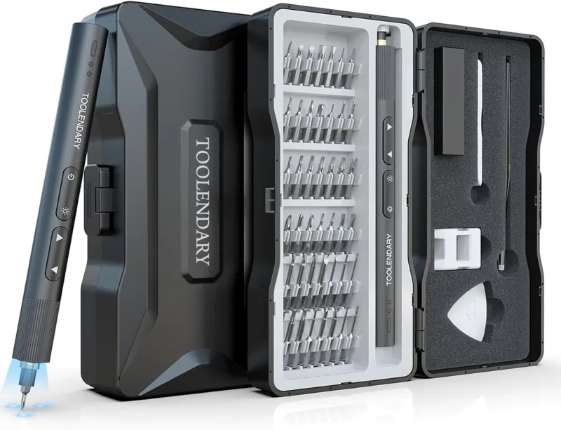 55 in 1 Mini Electric Screwdriver, Magnetic Power Precision Screwdriver Set with LED Lights, Rechargeable Electric Kits for Phone, Glasses