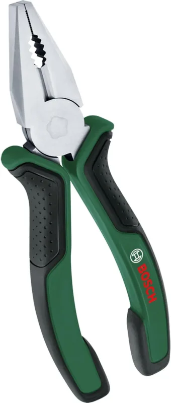 Bosch Alicates universales (alicates universales precisos y de gran duración; empuñadura suave antivibración y ergonómica; superficie niquelada)