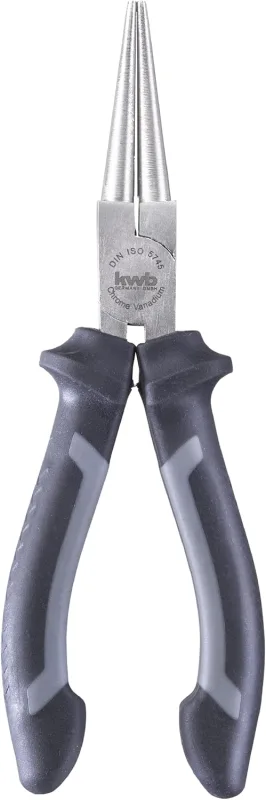 kwb Professional round nose pliers, 160 mm according to DIN ISO 5745, long jaws, CV steel, extra long jaws