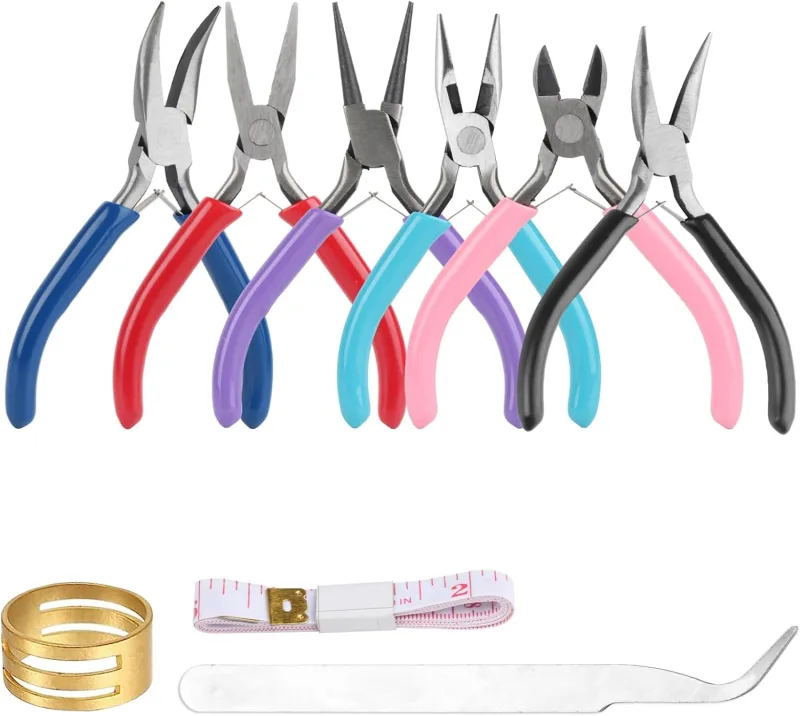 6 Pcs Pliers for Jewelry Making, Cutting for Jewellery and Jewelry, Needle and Bending, Chain Tip, Wire