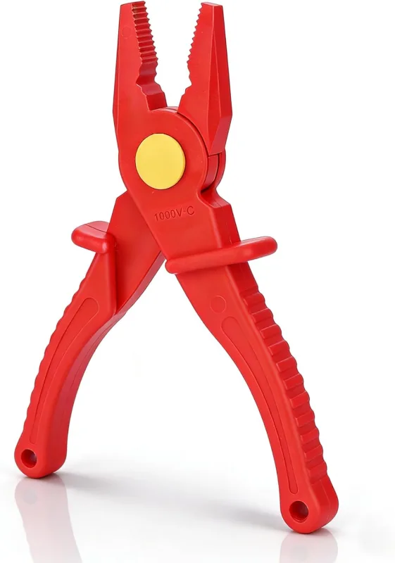 Plastic Insulated Pliers, 8 Inch 1000 V Professional Electrician Pliers Heavy Duty High Pressure, Manual Cutting Pliers for Electricians, for Installation Instruments
