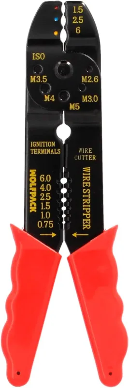 WOLFPACK LINEA PROFESIONAL Crimping Pliers with Wire Stripper 195 mm.