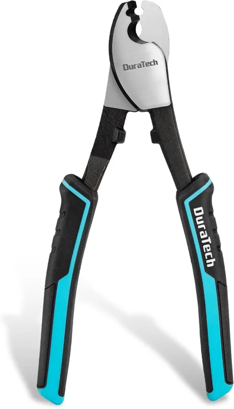 DURATECH 200 mm Cable Cutter Shearing Pliers for Electricians with Stripping Function, Professional Scissors for Cutting Copper, Aluminium and Electric Cables