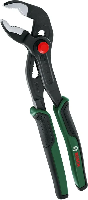 Bosch Parrot beak pliers (long-life beak pliers with push-button adjustment for heavy, everyday tasks; soft and ergonomic grip)