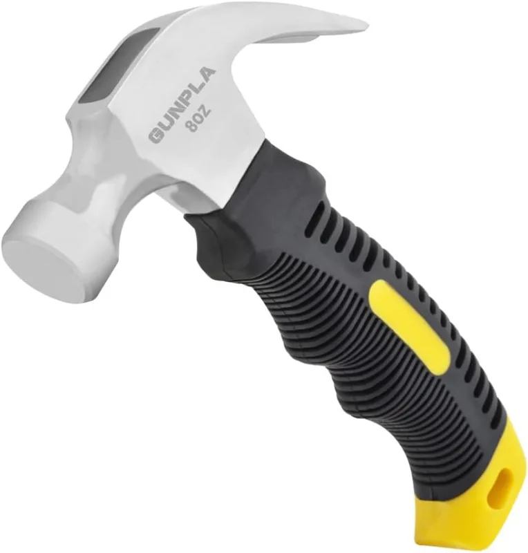 Gunpla Martillo Carpintero Pequeño 8oz Martillo Encofrador de Garra para Carpintería, Reparaciones Domésticas, Trabajos de Construcción y Camping, Negro (227 gram)