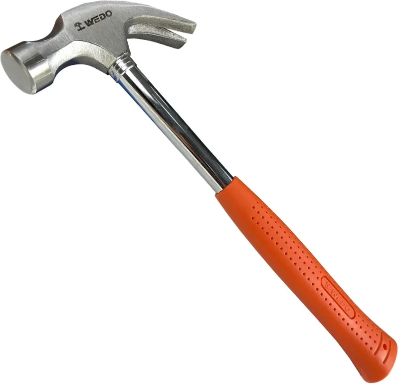 WEDO Woodworking Hammer, 450g (16oz), Ergonomic Tubular Steel Handle, Length 322 mm, High Carbon Content, Locksmith Hammer for Carpenter, Cabinetmaker, Formwork and Construction