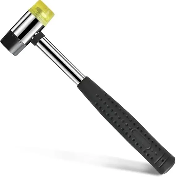 Martillo de goma de doble cara de instalación, Martillo de mazo, martillo suave, Maza de goma, Herramienta de impacto suave, Martillos de cabeza desmontable, Cabeza 25 mm