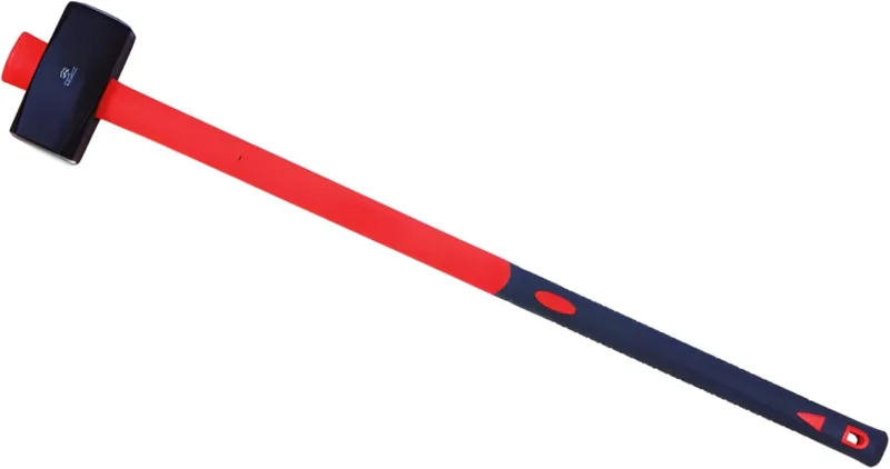 Bricoloco Large Mason Hammer Mallet for Breaking and Demolishing Stone and Concrete for Construction Construction - Highly Durable and Weather Resistant Fiberglass Anti-Vibration Handle (2 kg - Handle
