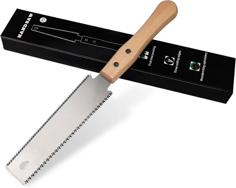 Double Edge Japanese Wood Saw, Durable Saw Blades, Precise Longitudinal, Cross and Oblique Cuts