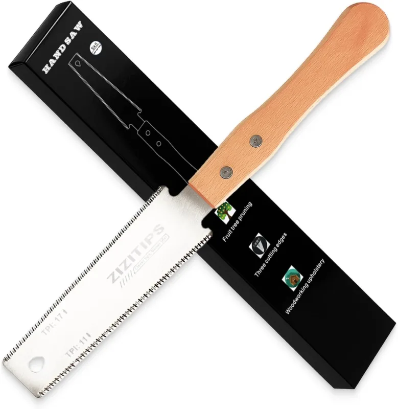 Japanese Hand Saw Fine Cutting Wood Saw Double Edge Saw 11/17 TPI Woodworking DIY Precise Cutting Small Branch Pruning Garden DIY Hand Tool