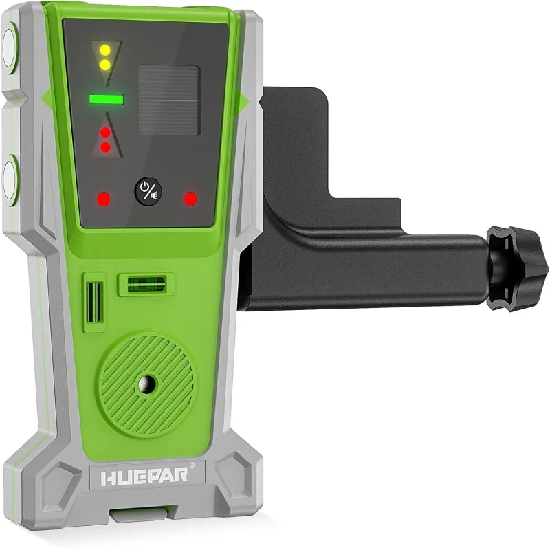 Huepar LR-8RG Laser Leveling Detector Digital Laser Receiver for Green and Red Beam, Double-Sided LED Display and Magnet, Dual Lamp and Buzzer 90dB