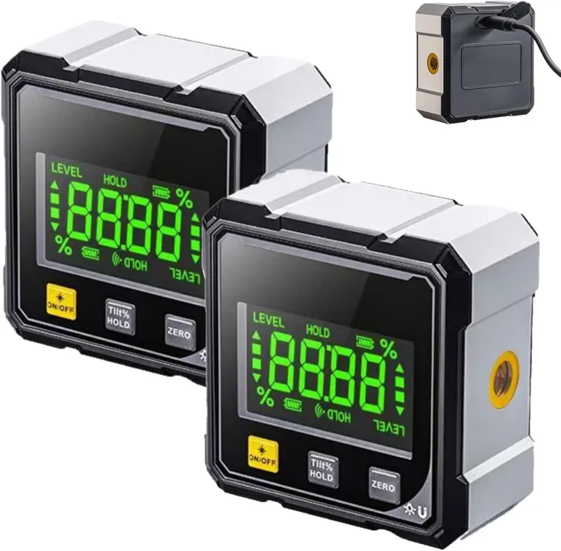 5 in 1 Laser Precision Tool Digital Angle Meter Inclinometer Spirit Level 4 in 1 Precision Meter Magnetic Dual Laser USB-C Rechargeable Construction Woodworking