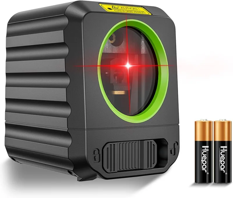 25M Red Laser Level, Huepar Self-Leveling Laser Level with Cross Line Red Beam Vertical and Horizontal Line, 66ft Alignment Laser Level for Picture Hanging and DIY Application