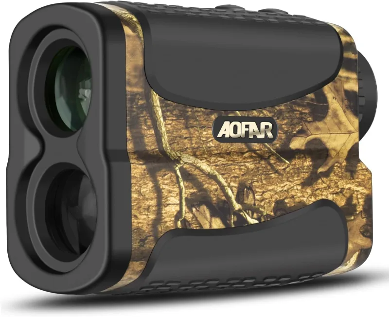 AOFAR HX-700N Telemetro Caza/Golf 700 Yards, Modo de medición de Rango y Velocidad, Precisión ±1yd, 6X Aumento，Batería Gratis,Bolsa Protectora, Range Finder