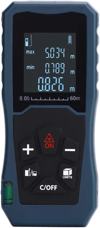Laser Meter, Distance Meter 40m/60m/80m/100m, Laser Rangefinder, Pythagoras Mode, Measuring Distance, Area, Volume Calculation, Batteries Not Included