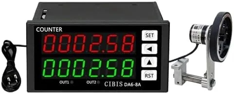 Telémetro Digital, medidor de Longitud Digital, Contador de Longitud mecánico, Medida única con función de Control 0-999999, conteo preciso de 0,01 mm para fabricación de Papel e impresión.