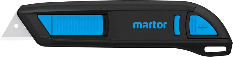 MARTOR Safety Knife with Blade Retraction, SECUNORM 300, Professional Cutter, Lightweight, Plastic, Right & Left-Handed, 19 mm Cutting Depth